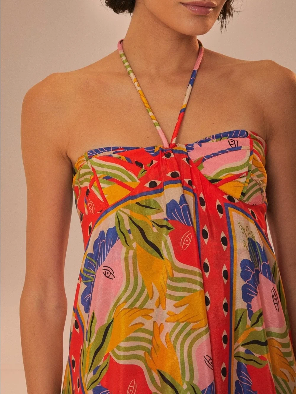 Farm Rio Colorful Tropical Strapless Maxi Dress - Picture 4 of 9